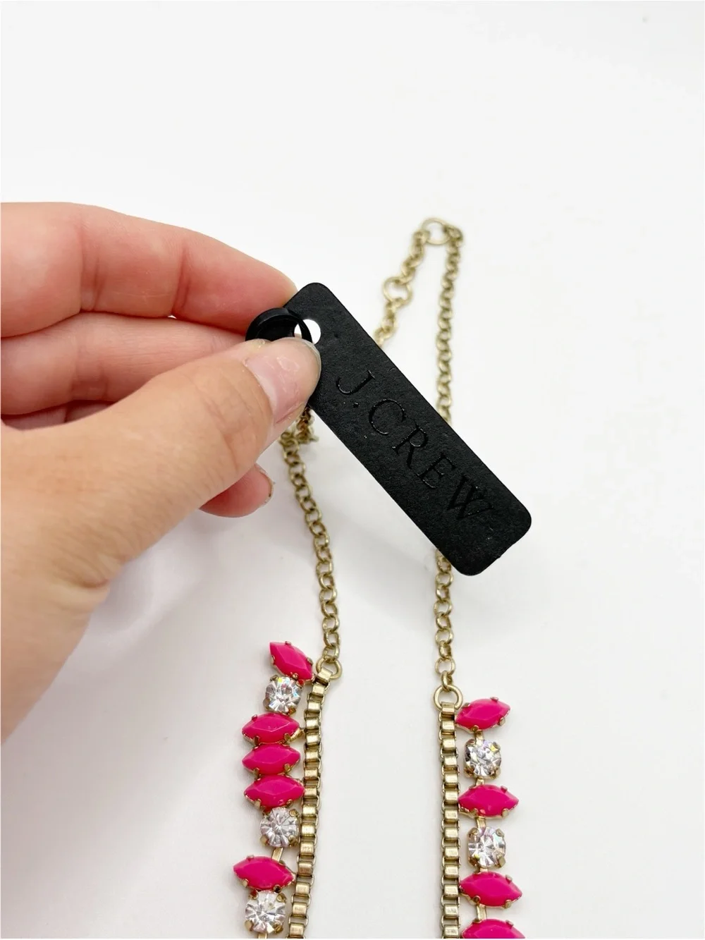 J.Crew NEW Hot Pink and Clear‎ Rhinestone Necklace
